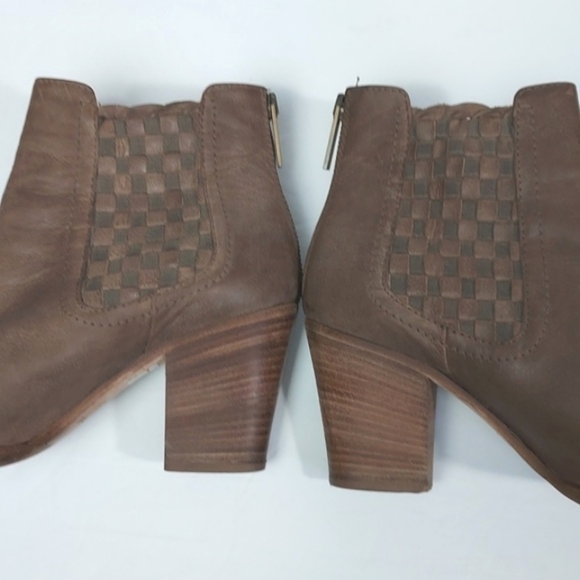 Aquatalia Women Frannie Basket Weave Leather Ankle Booties Brown Tan Size 8 - Picture 8 of 16